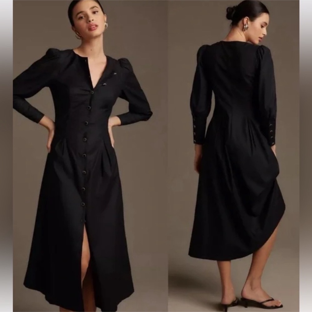 Reformation Halia Button-Front Midi Dress Sz 8